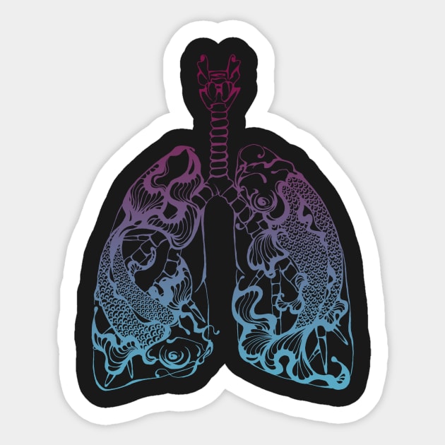 Drowning Lungs (Colored) Sticker by FarynHughes